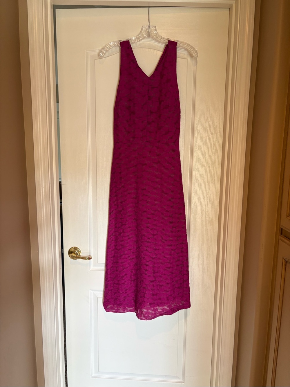 Banana Republic Fuchsia V-Neck Midi Dress